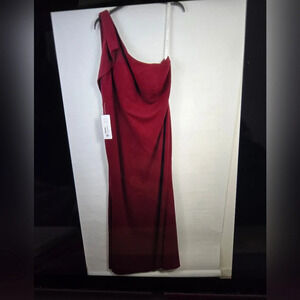 Azazie Rinna One Shoulder Bridesmaid Long Dress Size A18